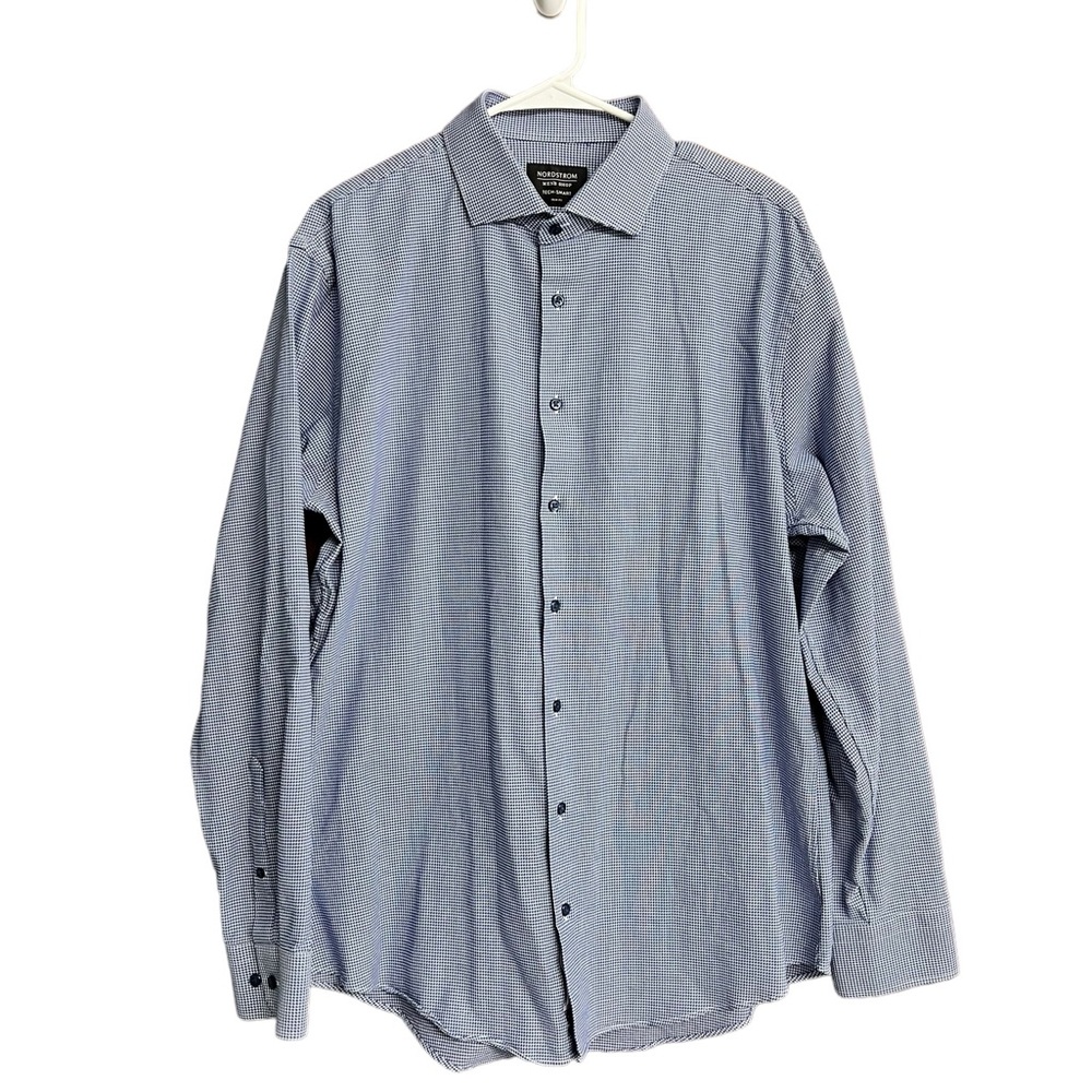 Nordstrom Men’s Shop Dress Shirt Blue Size 16.5‎